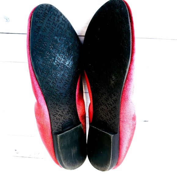 NWOT Nine West Garnham Wine Velvet Ballet Flats - Picture 5 of 5
